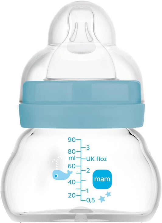 MAM Feel Good biberon en verre 90 ml 0 m+ tétine 1