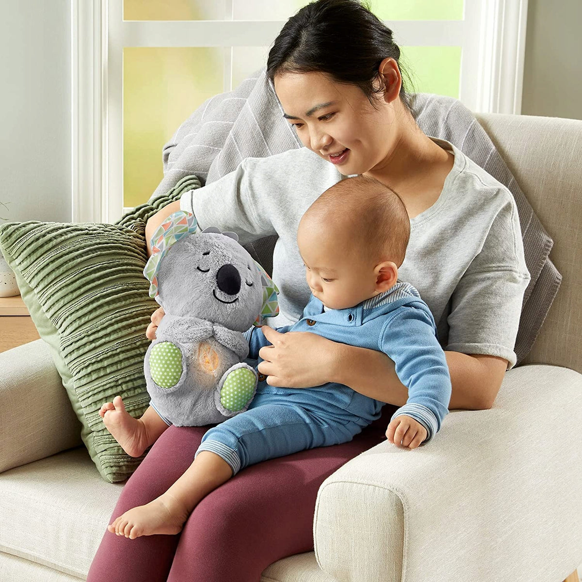 FISHER-PRICE śpiący KOALA oddychający brzuszek uspokajająca przytulanka dla niemowląt 0+