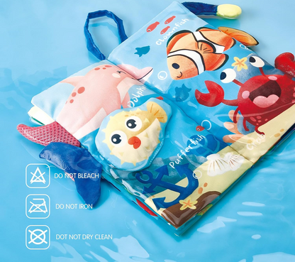 HAHALAND Animaux Marins livre sensoriel SUSPENSION 12,5 x 22 cm