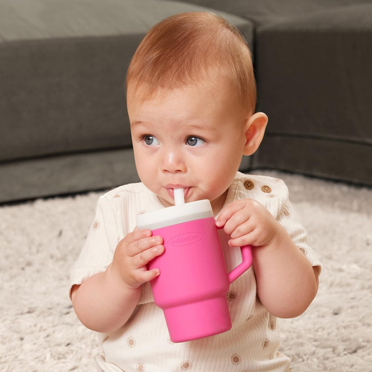 INFANTINO My 1st Tumbler silicone sippy cup with spout 266 ml 6 m+