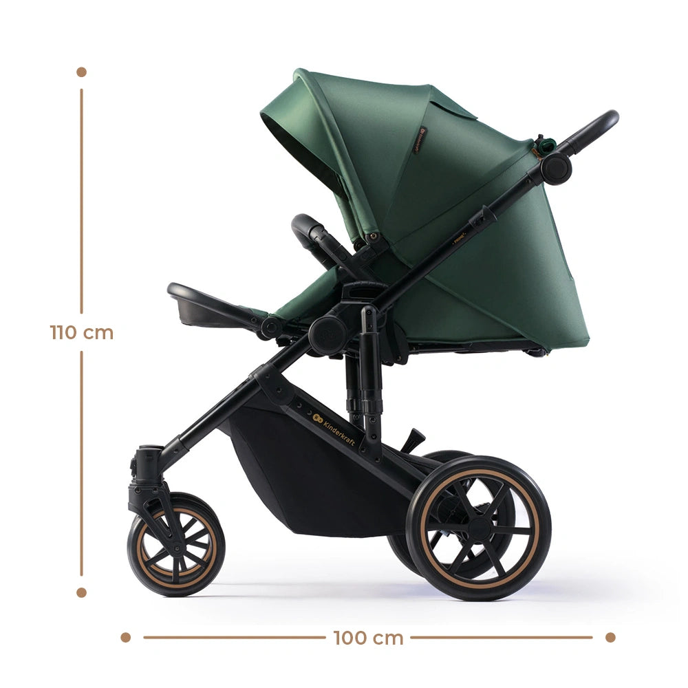 KINDERKRAFT PRIME2 PRO 3w1 wózek wielofunkcyjny do 22kg + fotelik MINK PRO – SHADOW GREY – zdjęcie 4