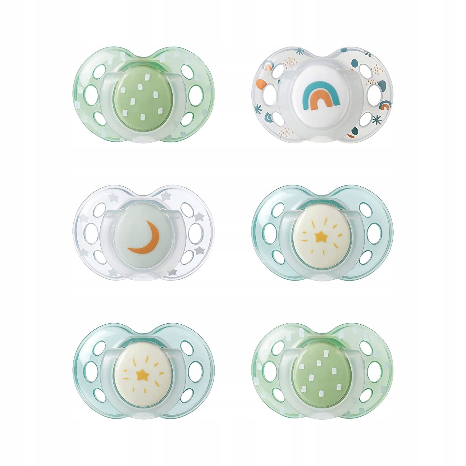 TOMMEE TIPPEE suzete simetrice x6 LUMINEAZĂ 18-36