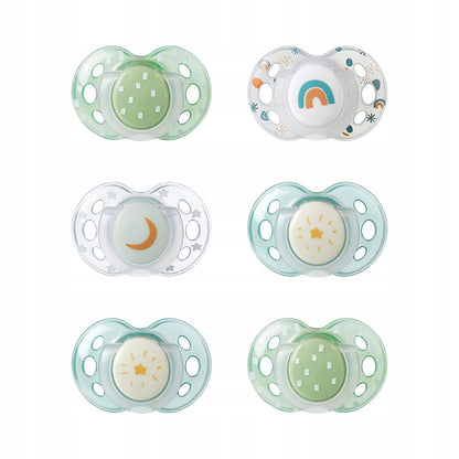TOMMEE TIPPEE suzete simetrice x6 LUMINEAZĂ 18-36