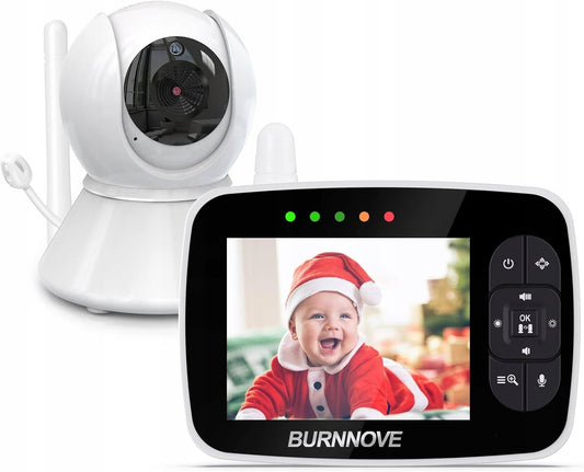 BURNNOVE SM35PTZ zdalnie sterowana niania elektroniczna 3,5" biało-czarna z monitorem LCD i kamerą PTZ