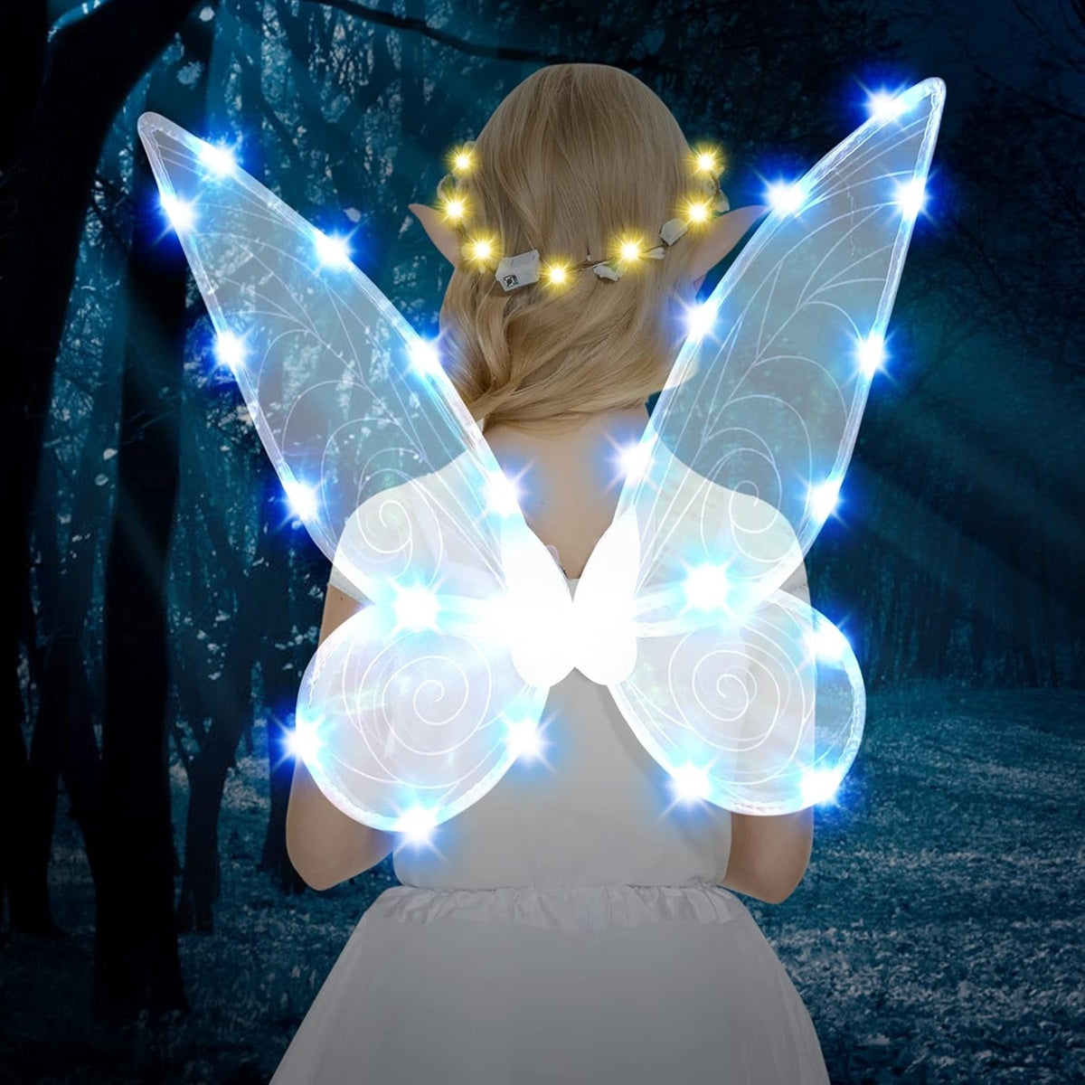 FORMIZON ailes de fée avec LED + baguette couronne oreilles 46 x 65 cm