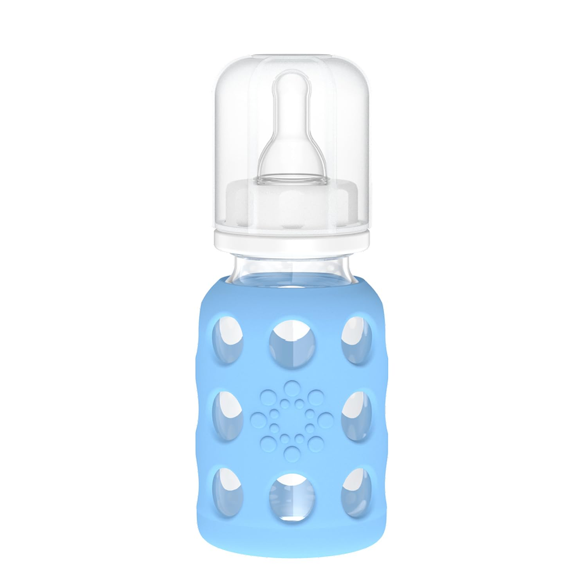 LifeFactory bouteille en verre avec étui 120 ml 3 m+ tétine 1