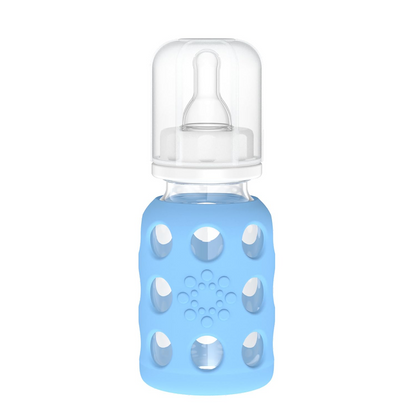 LifeFactory bouteille en verre avec étui 120 ml 3 m+ tétine 1