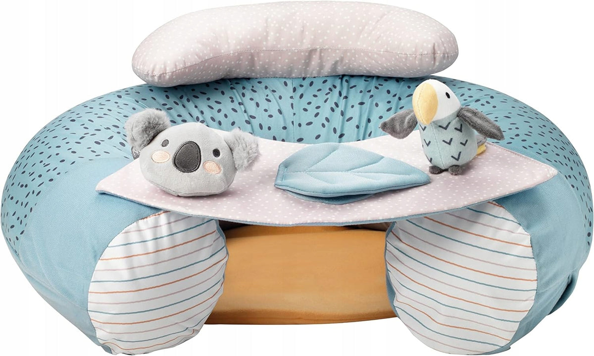NUBY SIT-ME-UP siedzisko dla niemowląt 6-12msc, kolorowe siedzisko do nauki siedzenia z zabawkami
