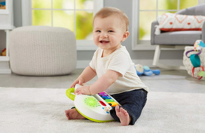 FISHER-PRICE GFK03 pianino 4w1 wersja niemiecka, interaktywna zabawka dla niemowląt, biały kolor