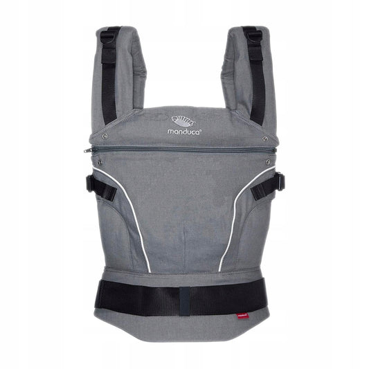 MANDUCA First nosidełko klamrowe bawełna organiczn. szare nosidło ergonomiczne dla dziecka, 3,5-20 kg