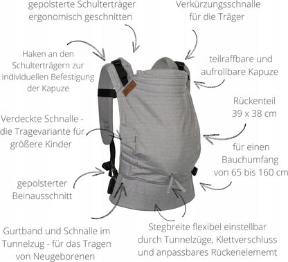 HOPPEDIZ BUCKLE 4w1 nosidełko ergonomiczne 3,5- 20kg – zdjęcie produktu 6