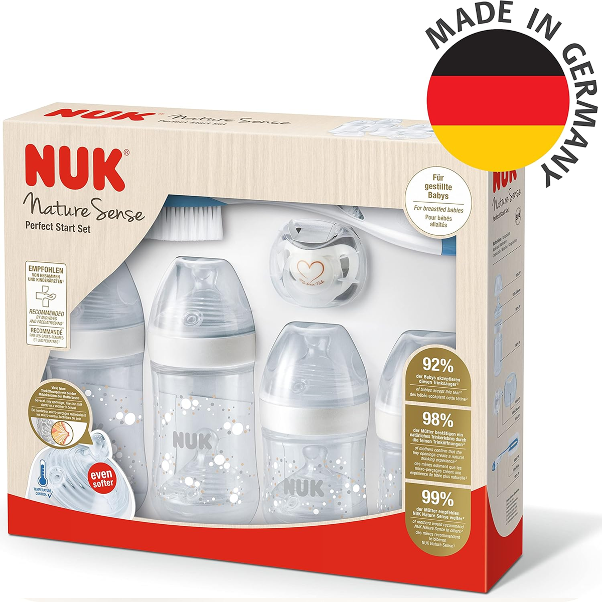 NUK zestaw butelek i akcesoriów Perfect Start Nature Sense 0-18
