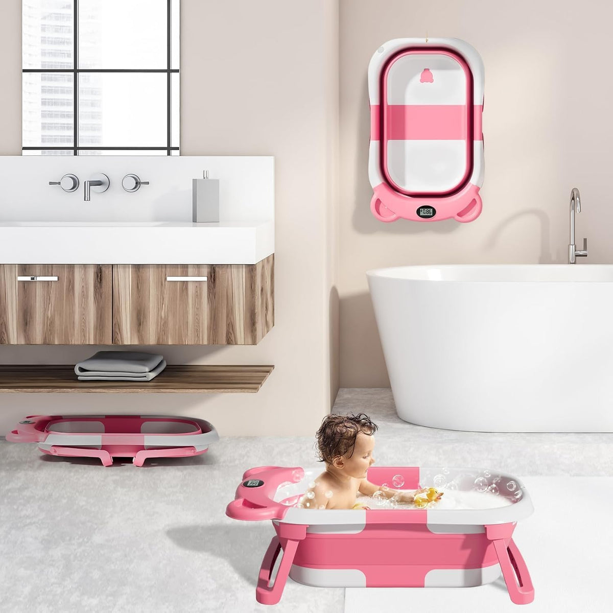 SUPERBE compact bathtub with insert for newborns