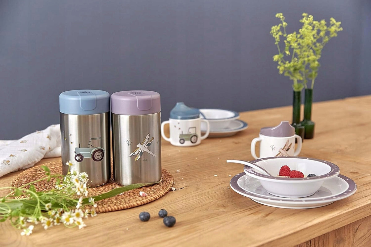 LASSIG Food Jar TERMOS OBIADOWY stal nierdzewna 480 ml, fioletowy termos obiadowy ze stali nierdzewnej