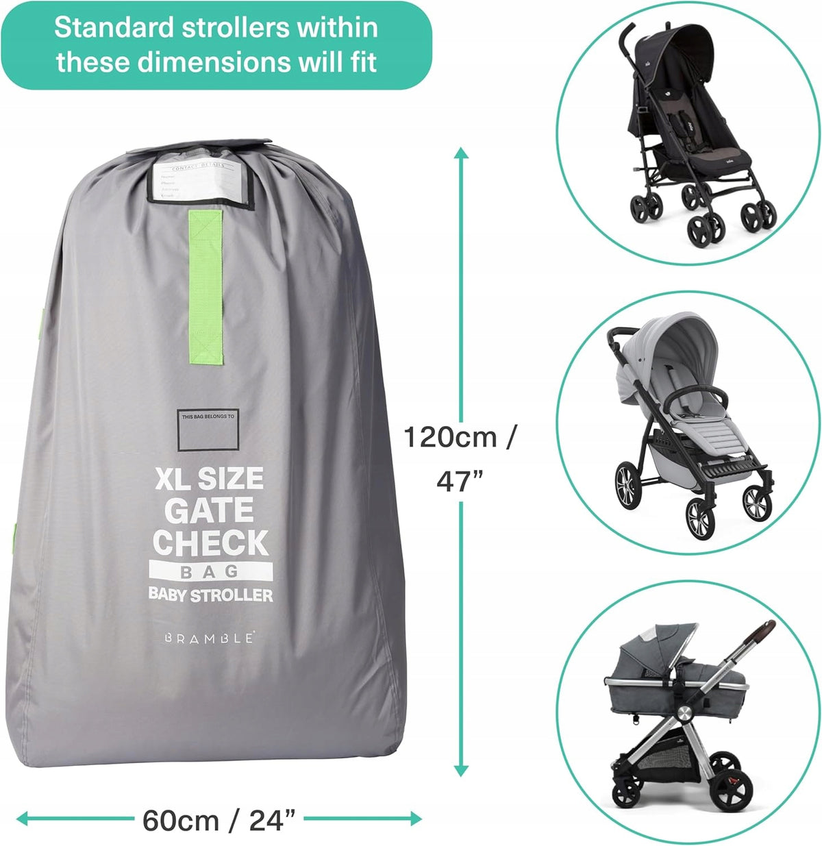 BRAMBLE sac de transport pour poussette avion 120x58cm
