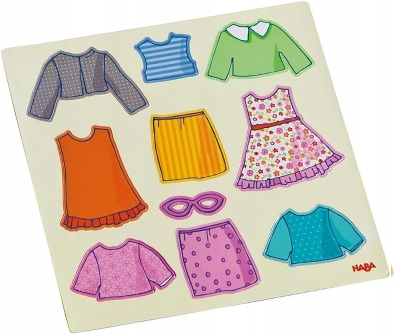 HABA układanka magnetyczna Ubierz Lilli 4 tła 54 magnesy, kolorowe ubranka i akcesoria