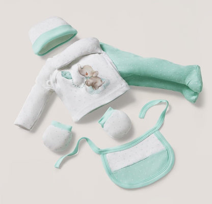 INTERBABY set cadou din bumbac, pijama, căciuliță, șosete, bavețică, dresuri – imaginea produsului 2
