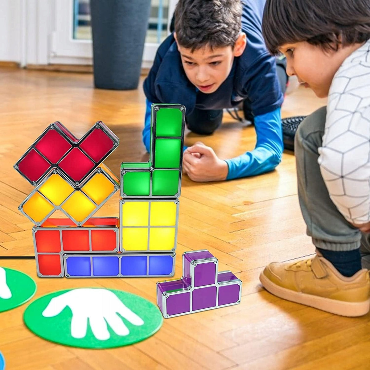 JUSTUP The Magic Block lampka nocna LED 7 elementów 7 kolorów TETRIS