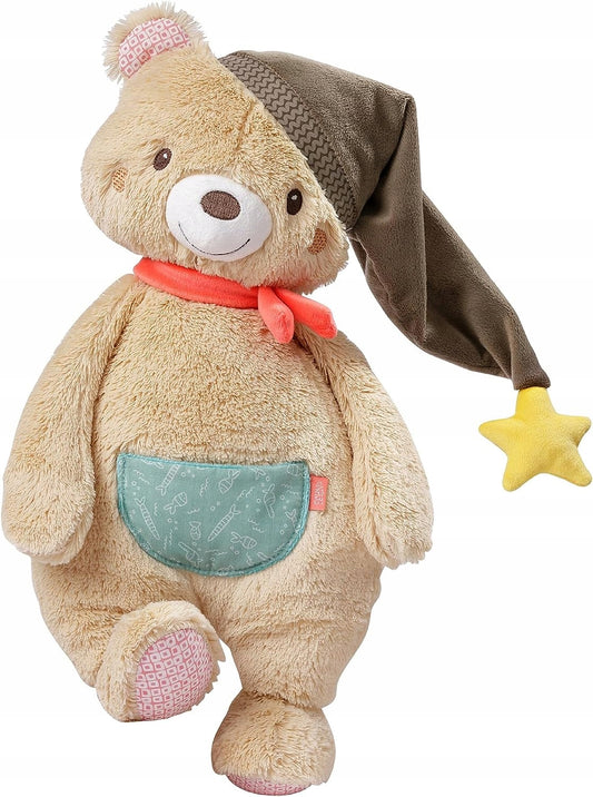 FEHN pluszowy miś Bruno 25cm beżowy z gwiazdką, miękki pluszak dla dziecka, idealny do przytulania