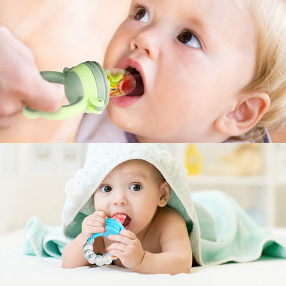 KOSHINE smoczek do owoców 2 sztuki 5 ustników + łyżeczka 125 ml i łańcuch