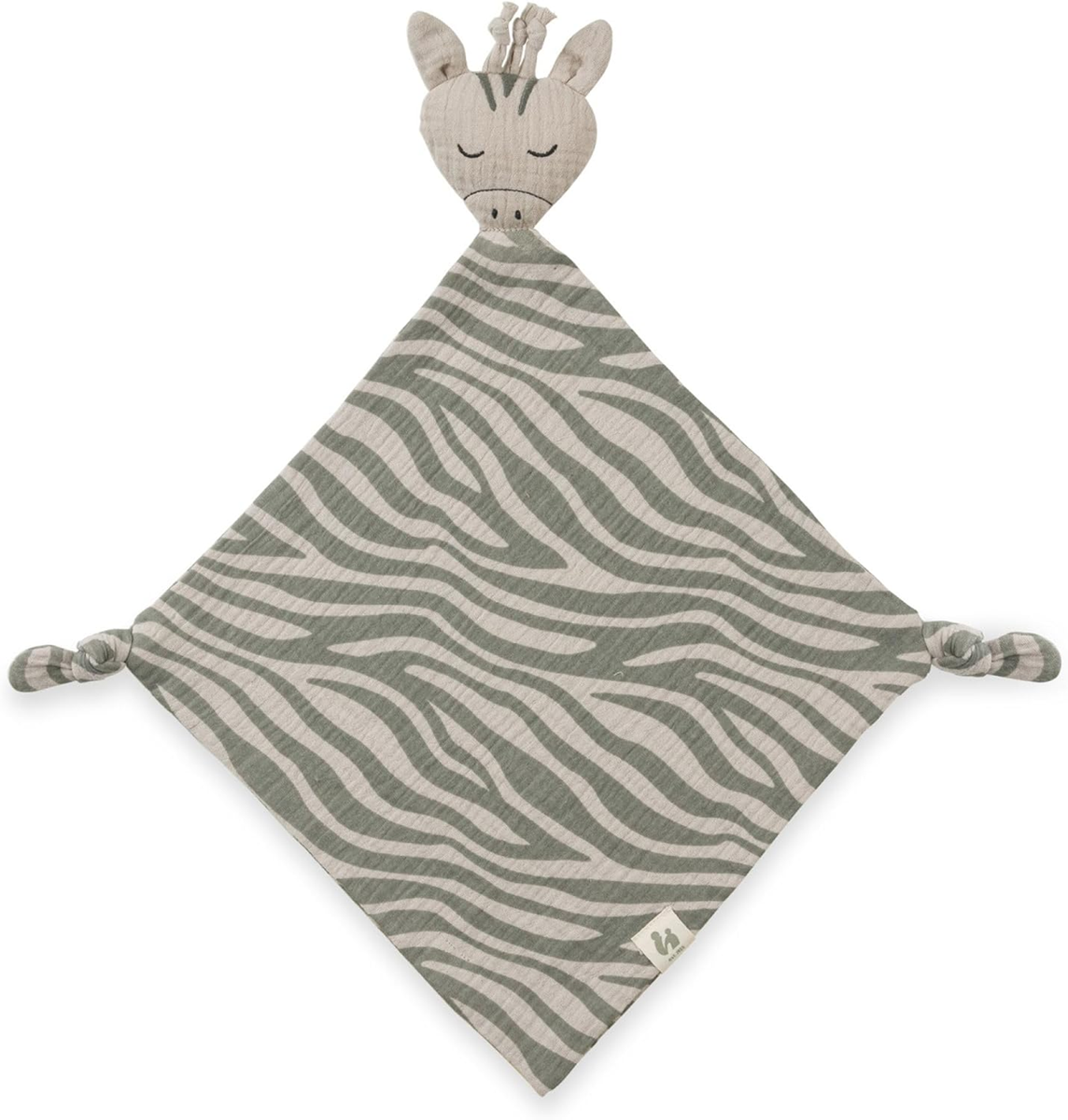 HAUCK Cuddle N Play muślinowy komforter przytulanka 25 x 25 cm ZEBRA SAGE