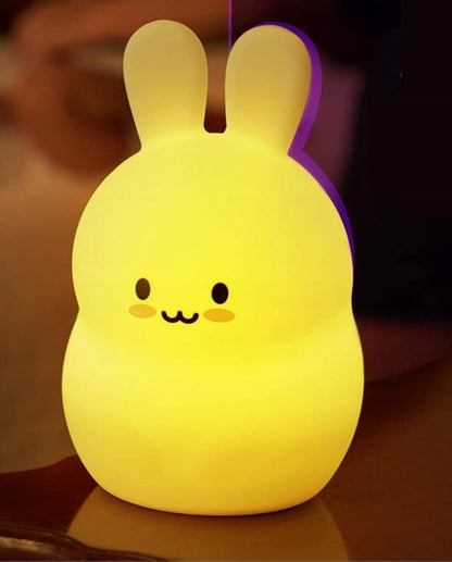 LUMIE PETS silikonowa lampka nocna KRÓLIK + pilot 9 kolorów, żółta LED dla dzieci