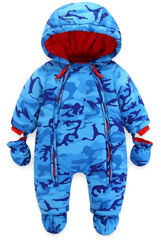 VINE combinaison d'hiver avec capuche 6-9 mois + moufles chaussons