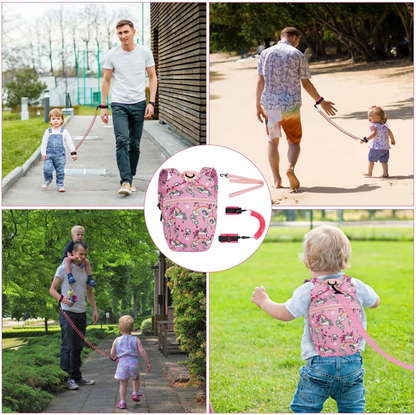 AOMIG sac à dos avec ceinture de sécurité + laisse bracelet pour poignet LICORNE