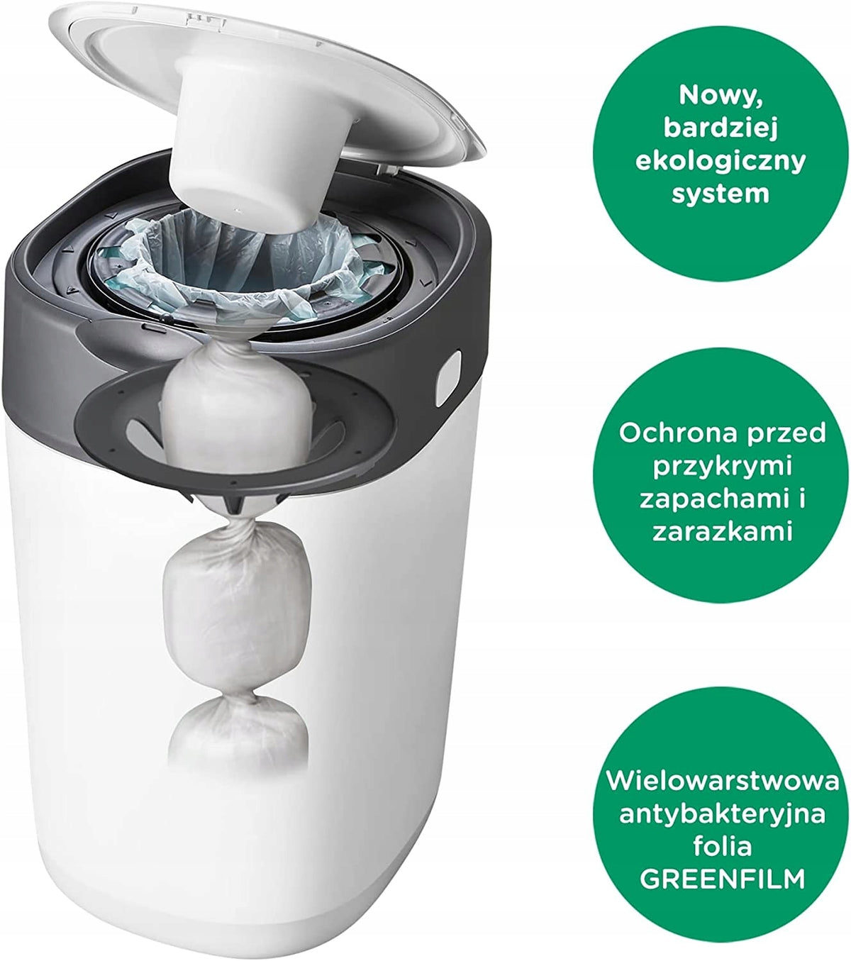 TOMMEE TIPPEE Twist&Click kosz na pieluchy z ekologicznym systemem i ochroną przed zapachami oraz zarazkami