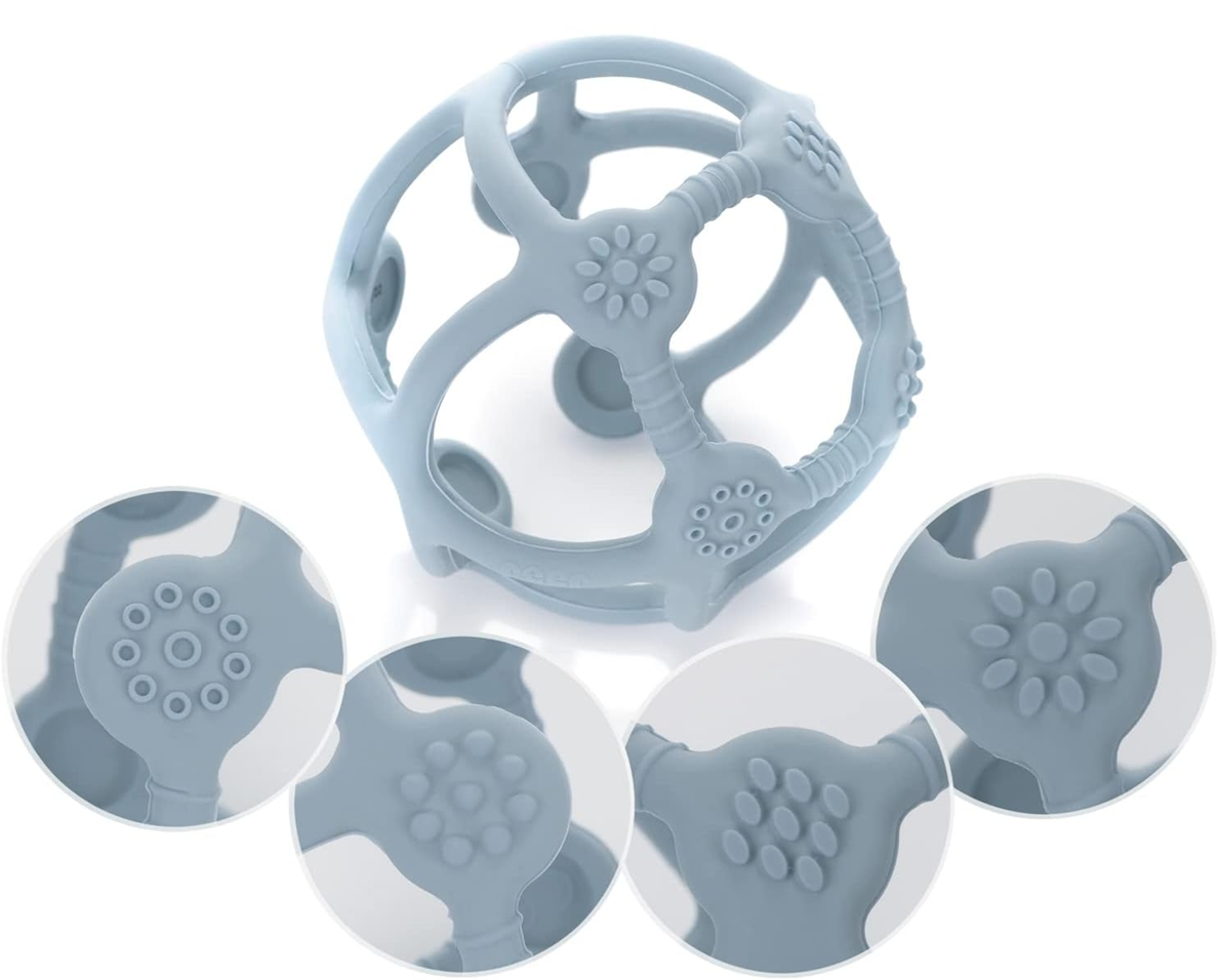 REER Bite&Play anneau de dentition en silicone 7,5 x 9 cm 0+