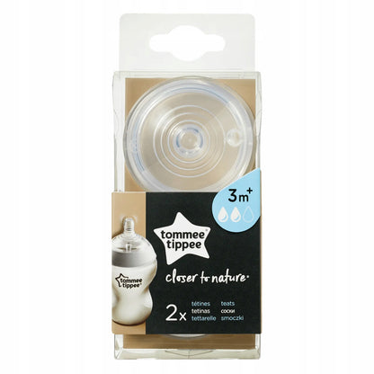 TOMMEE TIPPEE smoczek do butelki CLOSER TO NATURE 3msc+ x2