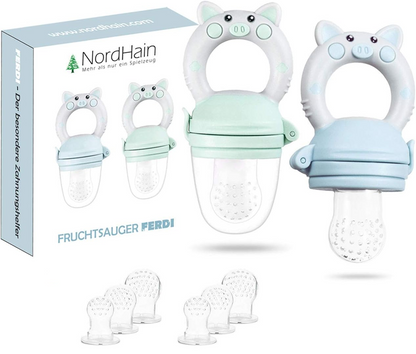 NORDHAIN distributeur de tétine à fruits pour bébés 3-12m 2 pièces 6 embouts