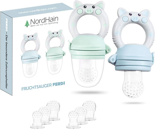 NORDHAIN distributeur de tétine à fruits pour bébés 3-12m 2 pièces 6 embouts