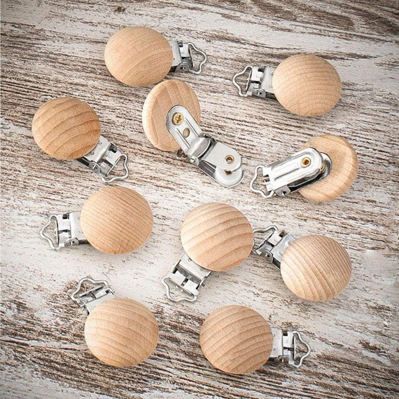 RUBY clips en bois pour chaîne de sucette 10 pièces
