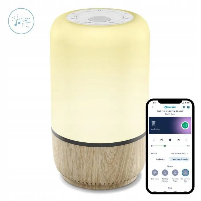 MAXI-COSI Soothe lampka nocna LED z głośnikiem aplikacja Connected Home