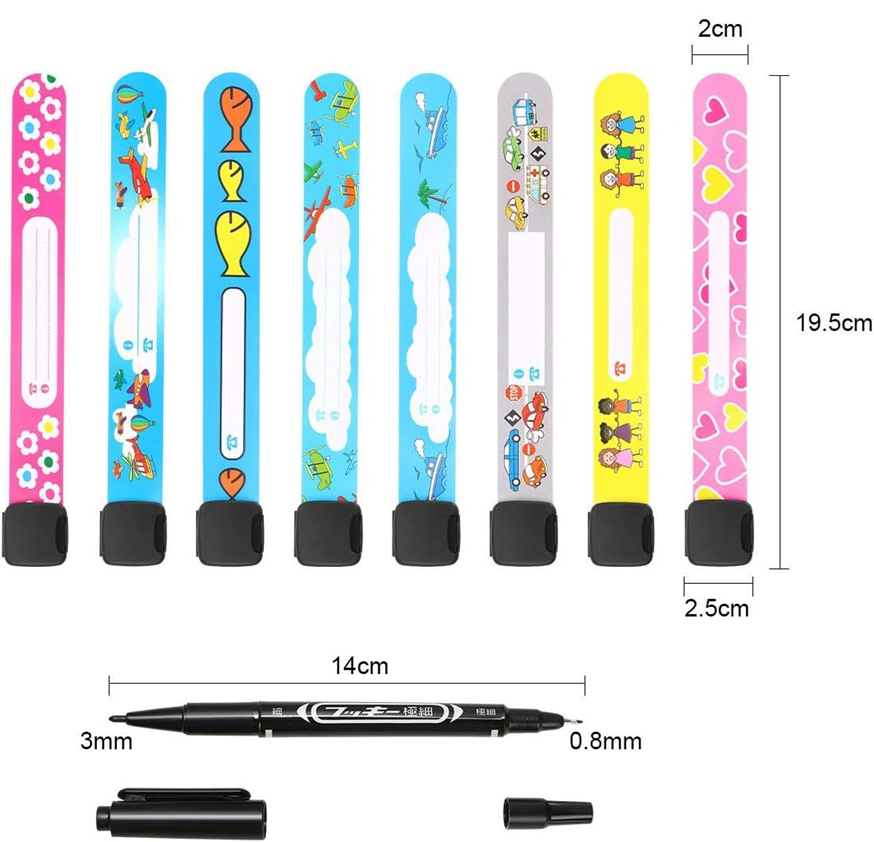 VICLOON bracelets SOS étanches pour enfants 8 pièces + marqueur