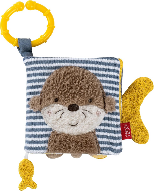 FEHN Livre sensoriel Loutre Theo avec miroir SUSPENDU 11 x 11 cm