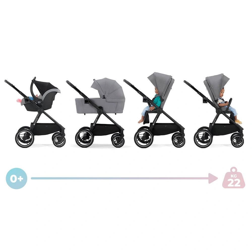 KINDERKRAFT gondola do wózka NEA UPF50+ kompaktowa – PLATINIUM GREY – zdjęcie 5