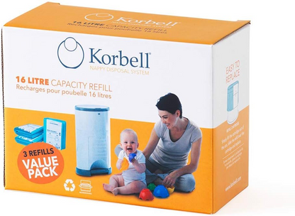 KORBELL wkłady do pojemnika na pieluchy 16L 3x
