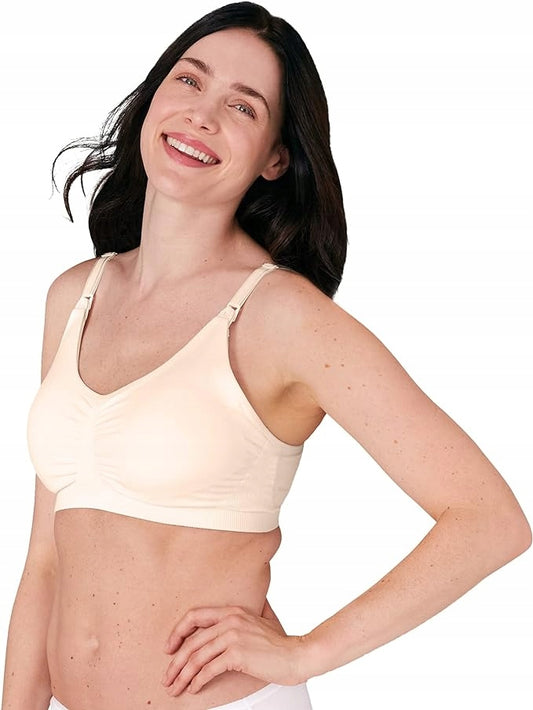 MEDELA biustonosz do karmienia i odciągania pokarmu 3w1 z wkładkami S, beżowy biustonosz dla kobiet w ciąży i karmiących
