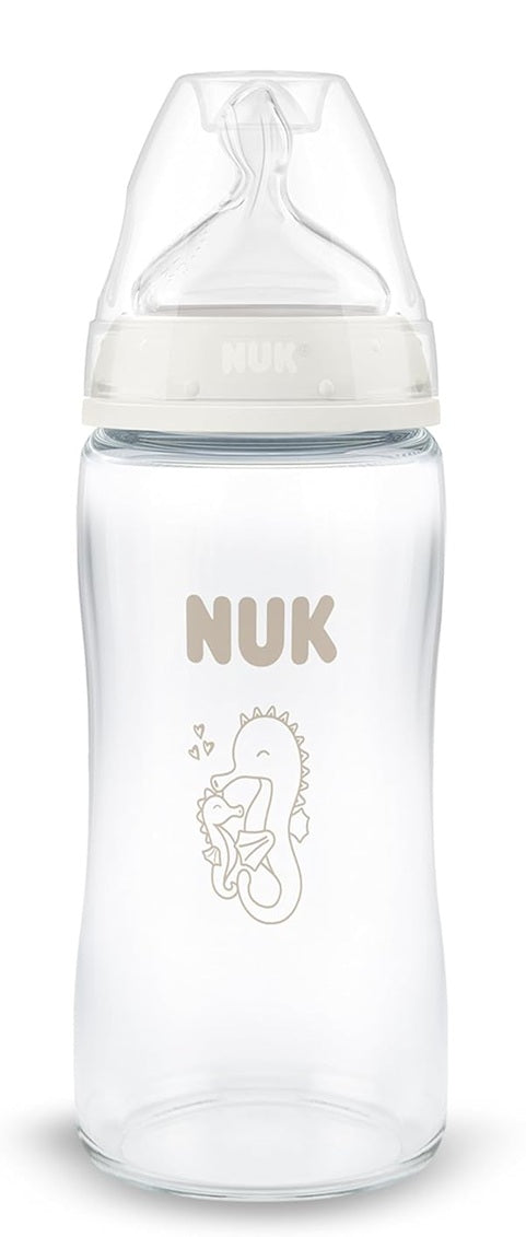 NUK First Choice glass bottle 240 ml teat M 3 m+ SEAHORSE
