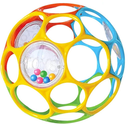 KIKUO Classic Ball, balle de préhension et anneau de dentition avec hochets, 11,5 cm