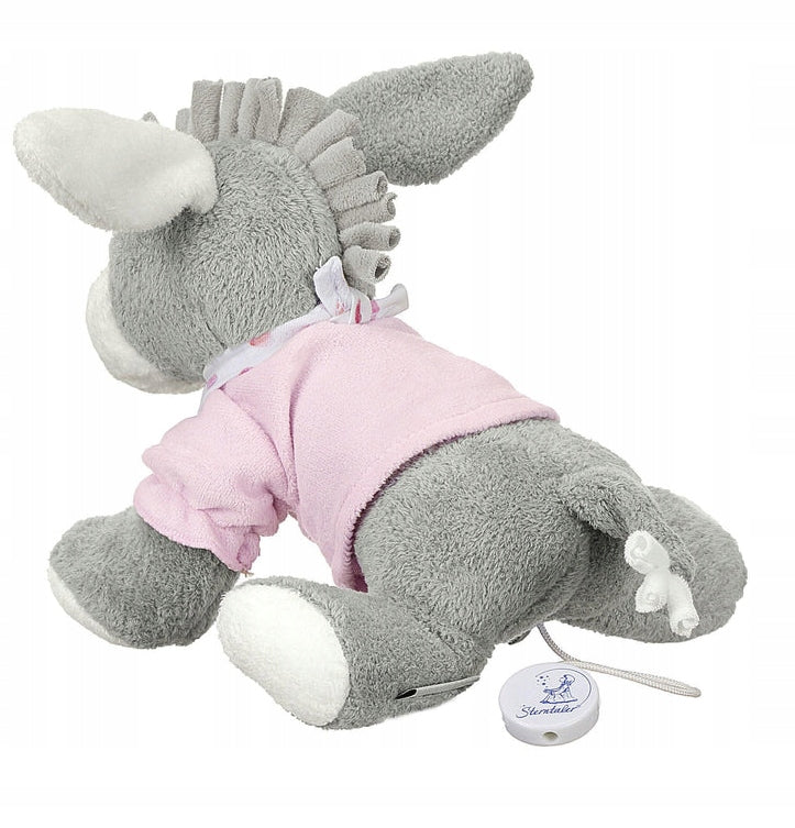 STERNTALER Osiołek Emmi PRZYTULANKA z POZYTYWKĄ 20 cm "N, różowo-szara przytulanka z muzyką La-Le-Lu