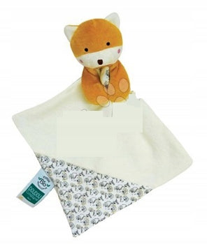 DOUDOU et COMPAGNIE păturică de confort din bumbac, jucărie de pluș, 16,5 x 16,5 cm, VULPE