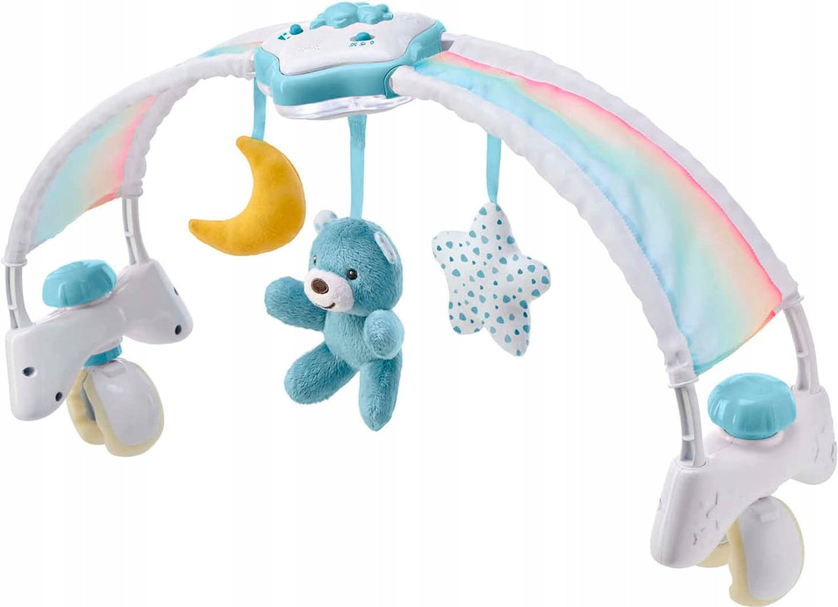 CHICCO Rainbow Sky 2w1 pałąk do wózka i pozytywka z lampką nocną