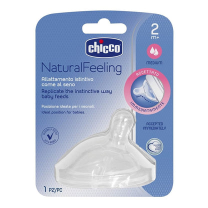 CHICCO smoczek do butelki NaturalFeeling 2m+ silikonowy biały, 1 szt., BPA i BPS free