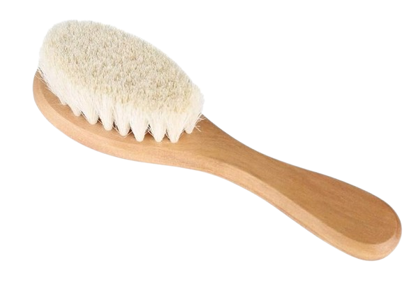 MUMUSUKI brosse à cheveux en bois avec poils de chèvre 0-6 m