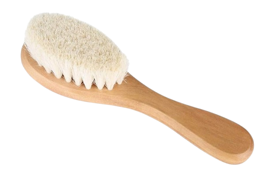 MUMUSUKI brosse à cheveux en bois avec poils de chèvre 0-6 m