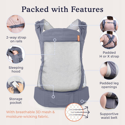 BECO TODDLER nosidełko klamrowe 9-27kg mesh 3d