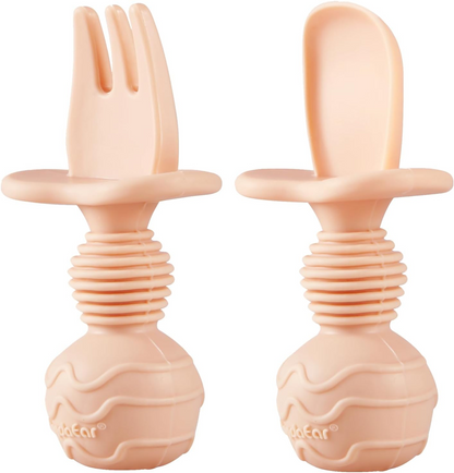PANDAEAR ensemble en silicone : 2 assiettes compartimentées, 2 cuillères, 2 fourchettes